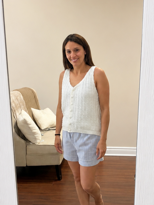 Casual Knit Button-up Tank