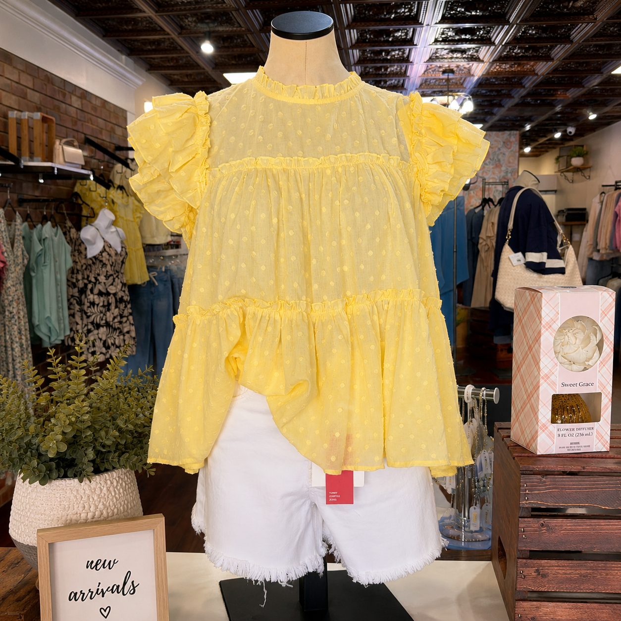 Picnic Date Blouse in yellow