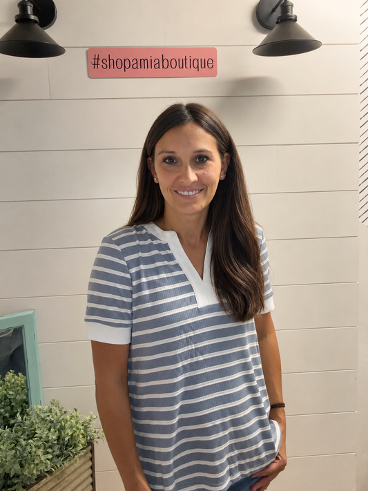 Classic V-Neck Top Striped top 