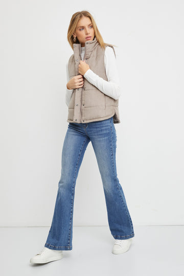 The Earthy Grey Padded Vest