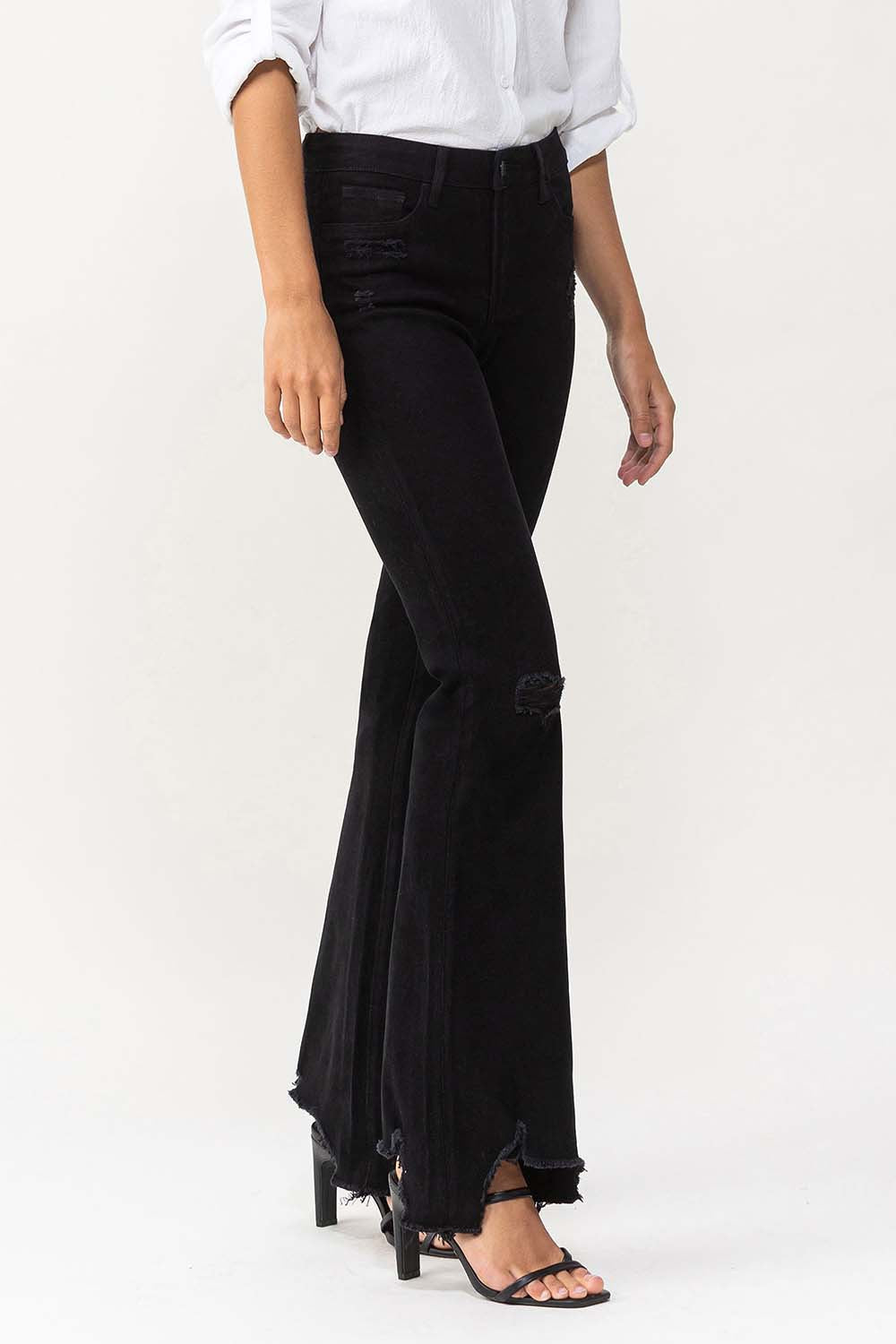 Allie Mid Rise Flare in Black