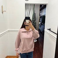 Mauve comfy wear with half zip collar