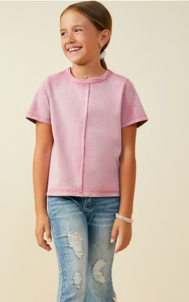 girls raw edge basic shirt