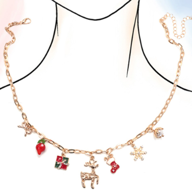 Reindeer Christmas Charm Necklace