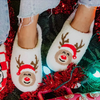 Reindeer Christmas cozy slippers
