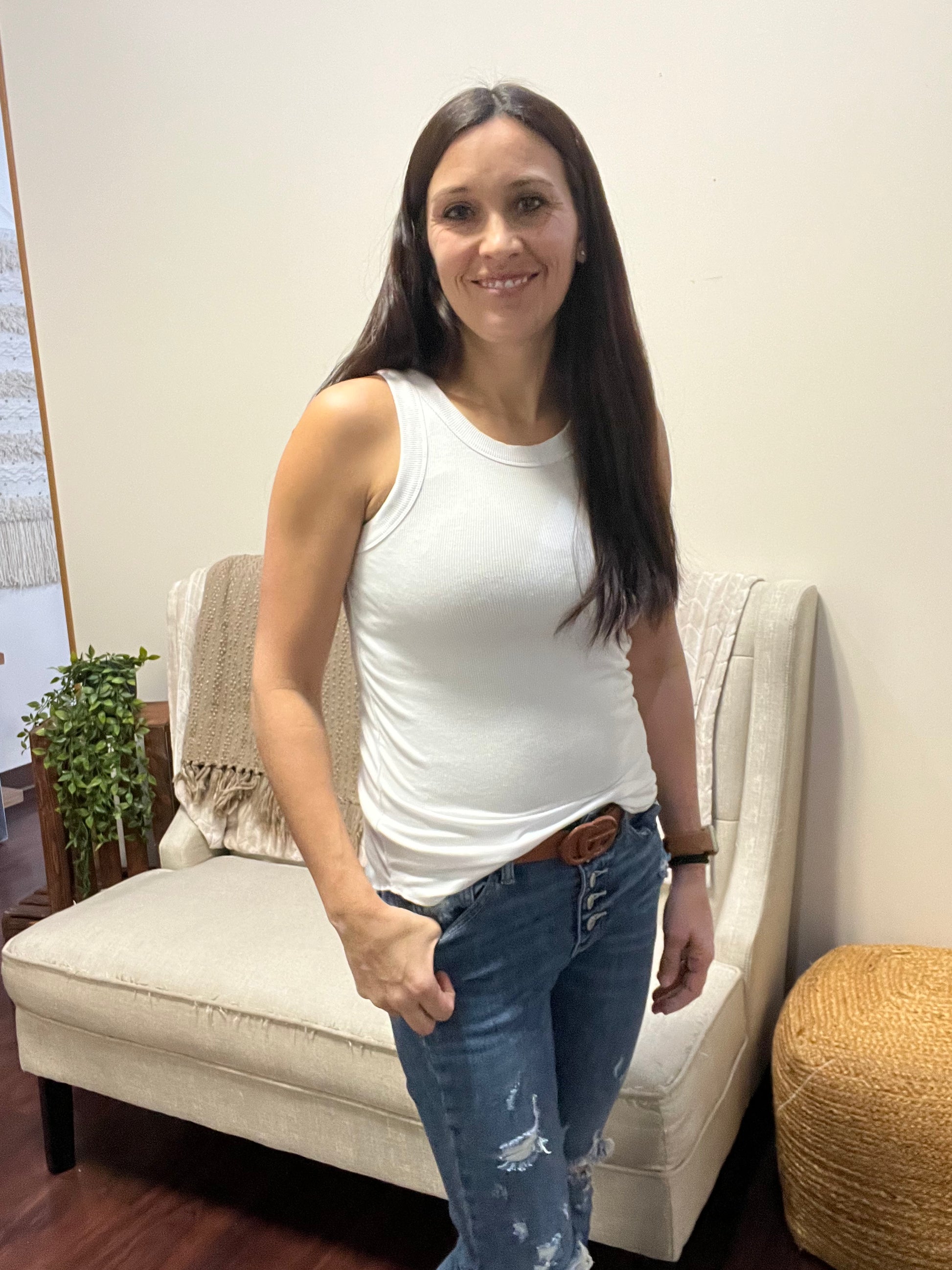 Ribbed knit tank top 
