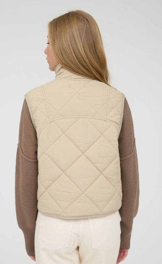 Snap Button Quilted Puffer Vest