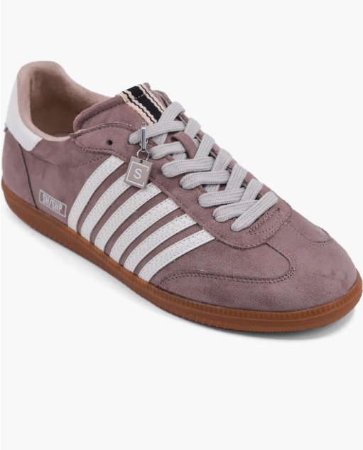 Stevie Brown Sued tennis shoe with white side stripes