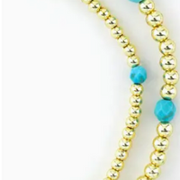 Stylish stack bracelet bead set with gold and turquoise beads