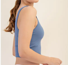 V Neck Yoga top in Paradise Blue