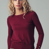 Button Cuff Slim Knit Top