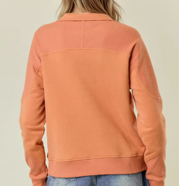 Terry Mock Neck Sweatshirt