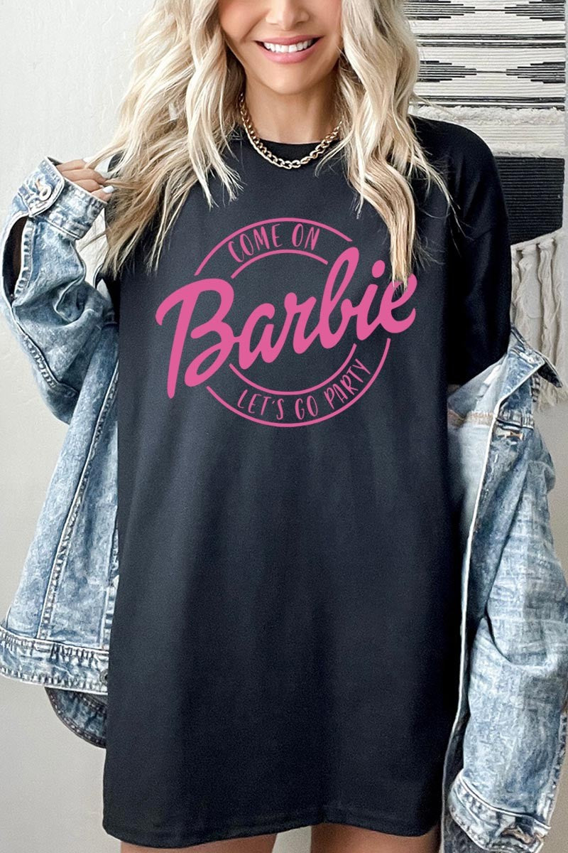 Come On Barbie Let’s Go Party Black Tee