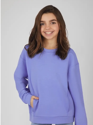 Tween girls active wear purple colored sweatshirt