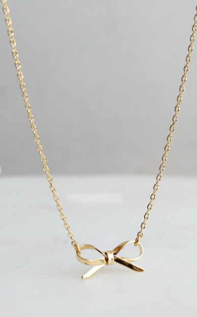 gold plated bow chain necklace