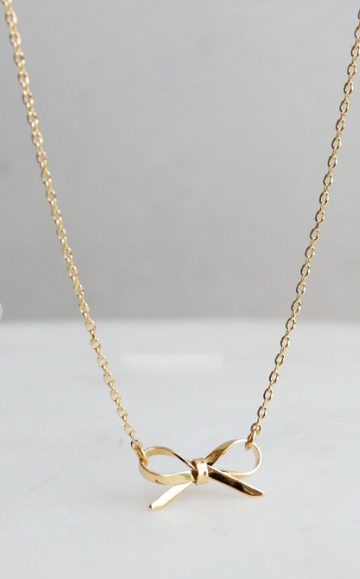 gold plated bow chain necklace