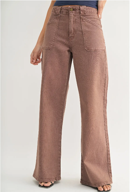 Vintage Brown Wide Leg Jeans
