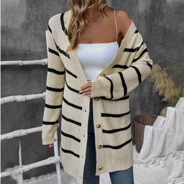Striped Loose Cardigan
