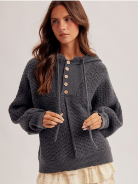 The Ellis Hoodie in charcoal 