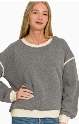 Retro Contrast Sweatshirt-2 colors