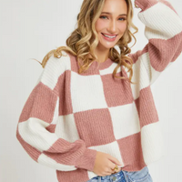 Checker Relaxed Sweater
