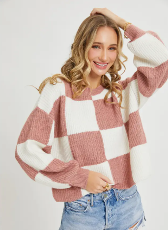 Checker Relaxed Sweater