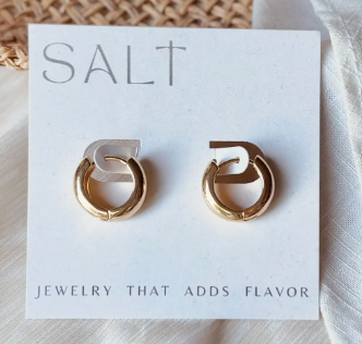 18K gold plating over brass Chubby Hoop Earings