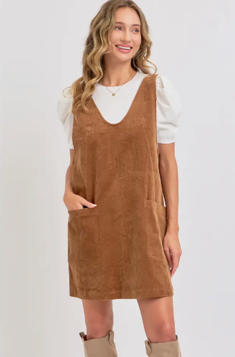 Overall Corduroy Dress