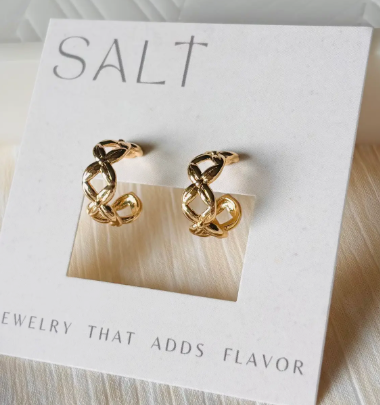 Criss-Cross Hoops 18K gold plated earings