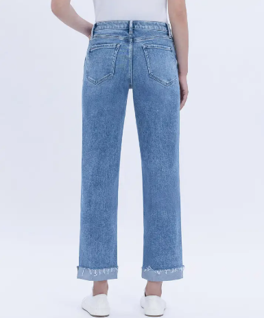 HR Cuffed Crop Straight Jeans