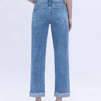 HR Cuffed Crop Straight Jeans