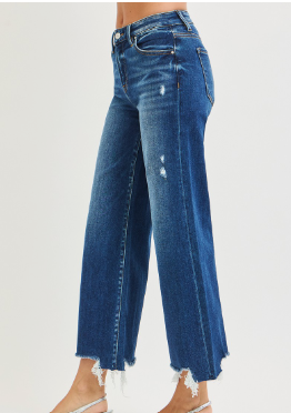 Risen-HR Crop Wide Leg Jeans