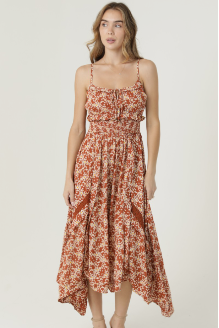 Ruffles And Lace Midi Dress