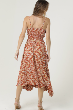 Ruffles And Lace Midi Dress