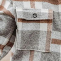 Plaid Button Flannel Shirt Jacket