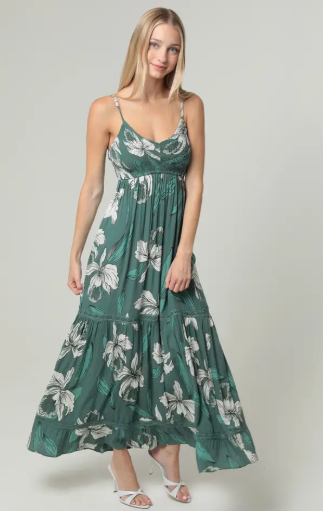 Lace Trim Maxi Dress