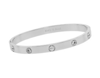 Hinge bracelet w/screw stamp