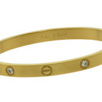 Hinge bracelet w/screw stamp