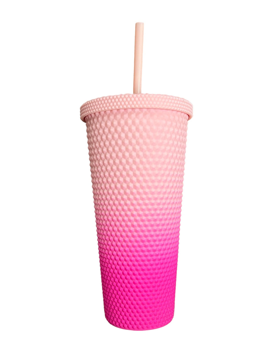 Pink Ombré Cup with Straw