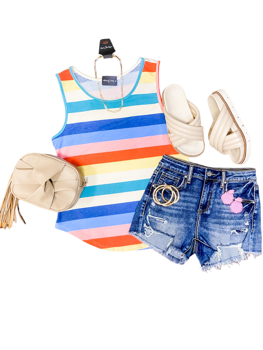 The Kelli Striped Sleeveless Top