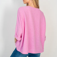 The Kara Oversized Pink Knit Sweater