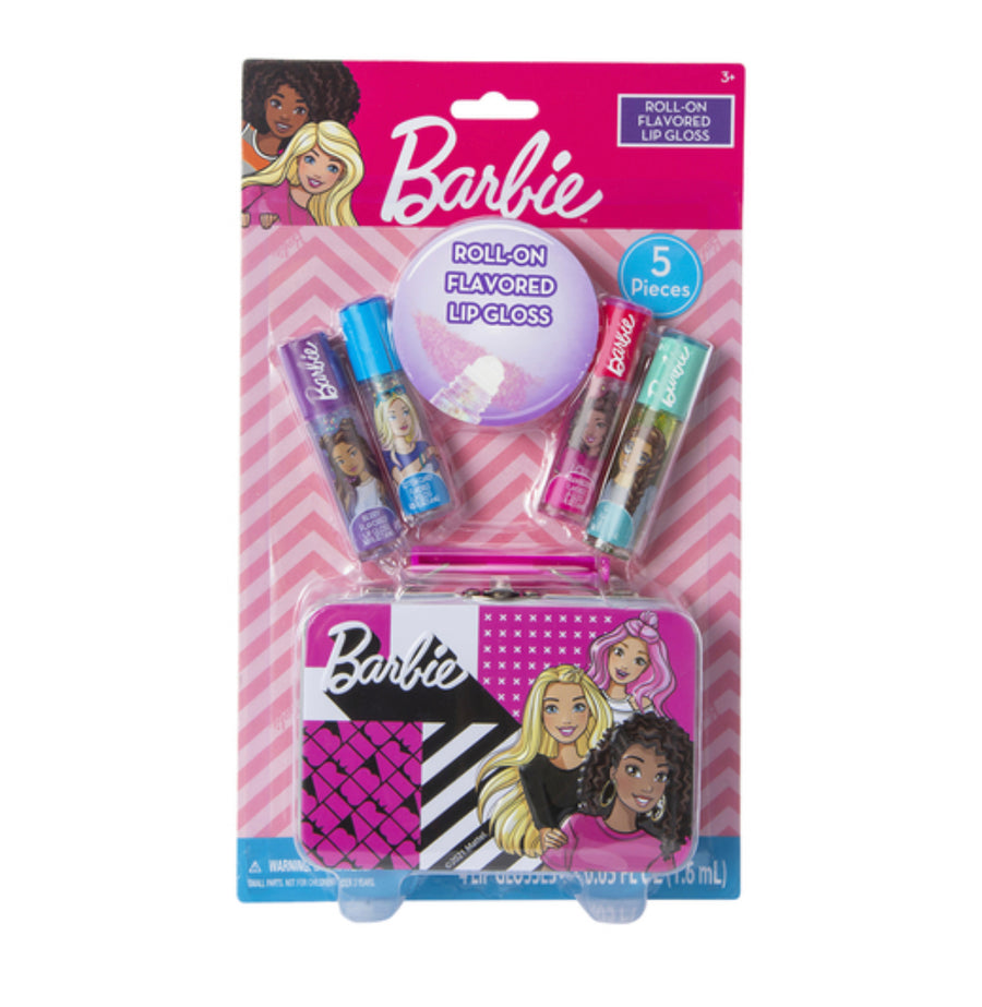 Barbie Tin with 4 Flavor Lip Gosses