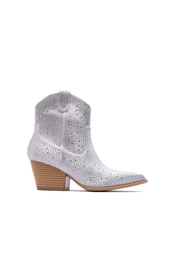Let’s Go Girls Ankle Rhinestone Booties