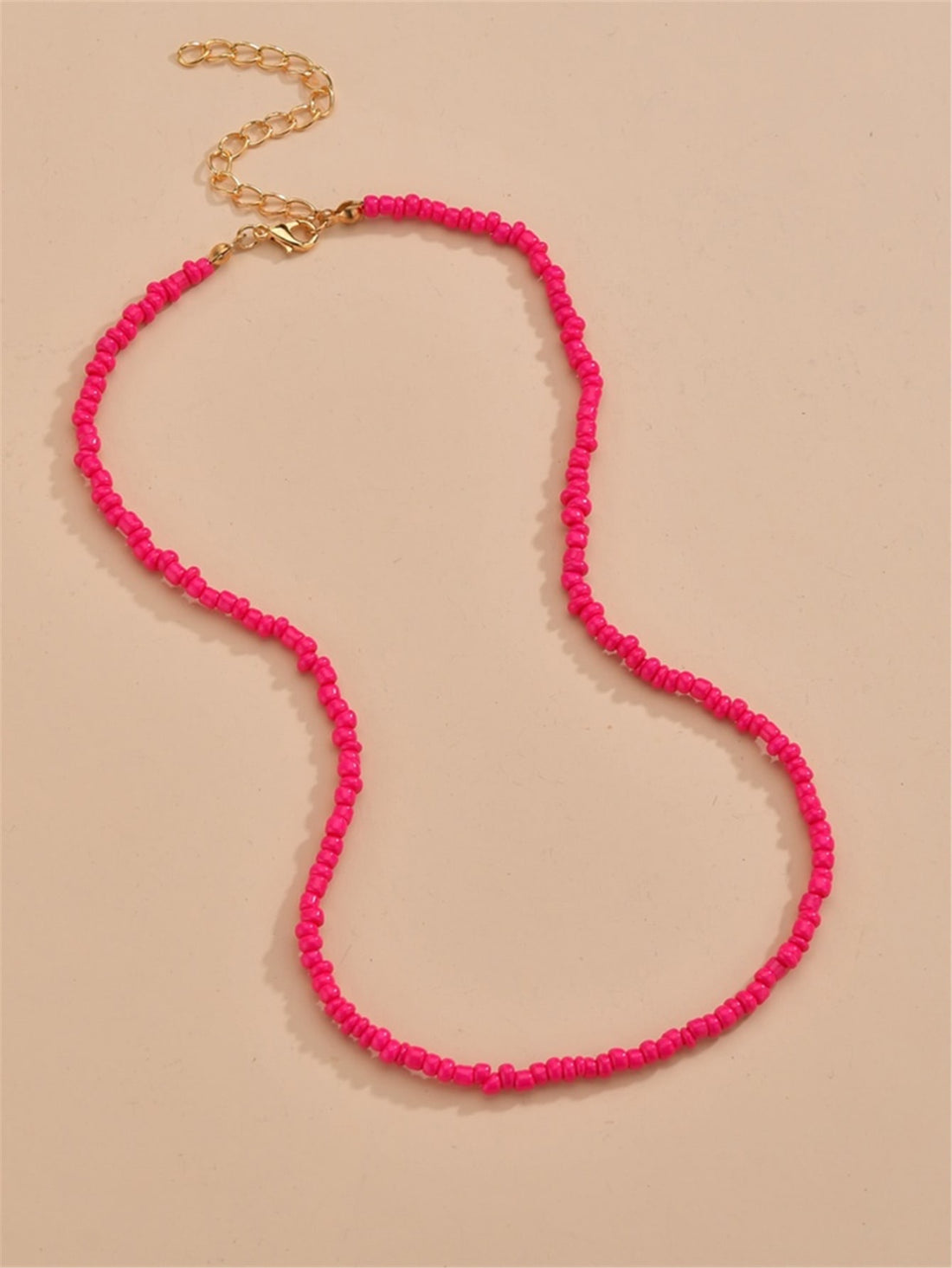 Hot Pink Beaded Necklace