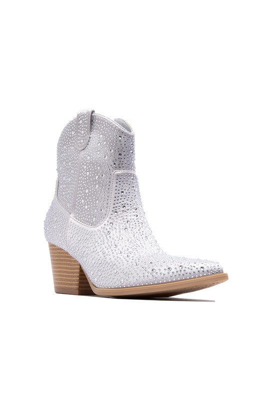 Let’s Go Girls Ankle Rhinestone Booties