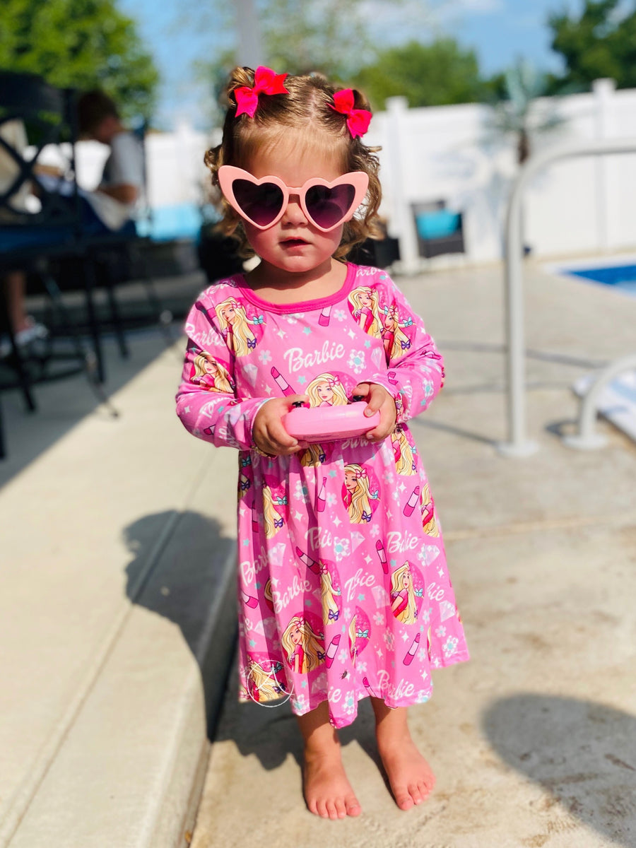 KIDS Long Sleeve Soft Pink Dress