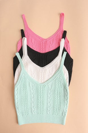 Black Cable Stitch Breathable Stretch Pull Over Brami