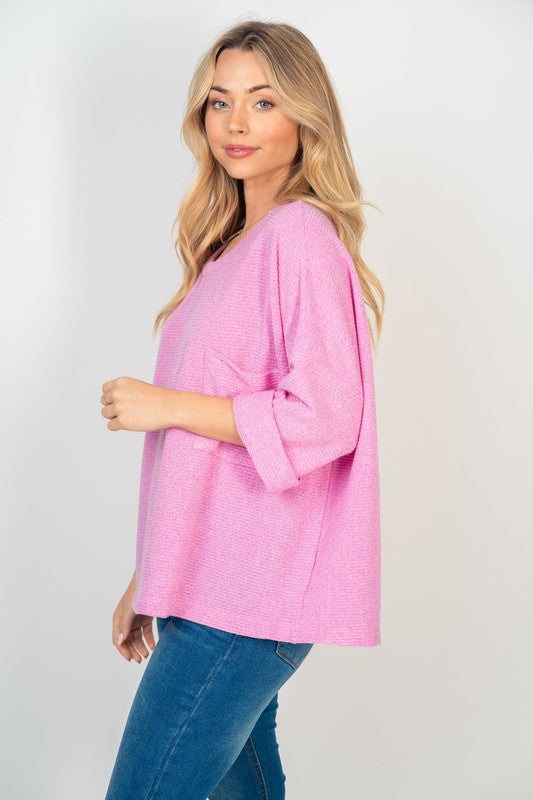 The Kara Oversized Pink Knit Sweater