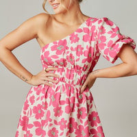 The Camie Pink One Shoulder Dress