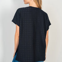 The Jessica Black Short Sleeve Knit Top